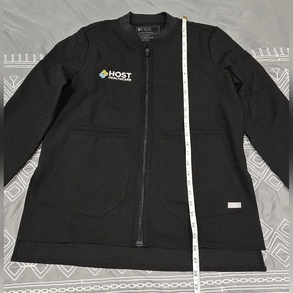 FIGS Bellery Technical Collection Scrub Jacket With Host Healthcare Logo Size Sm - Picture 5 of 6